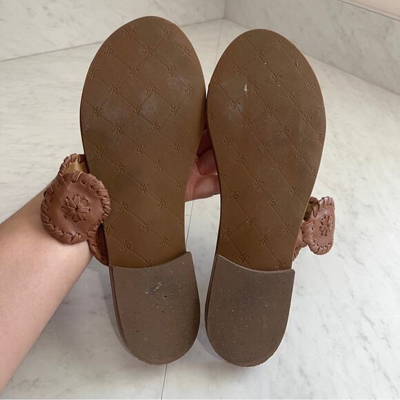 Jack Rogers Lauren Leather Flat Boho Slide Sandals Shoes - Picture 7 of 8